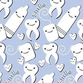 Smile, Dental Design on Blue / Teeth Tooth Franbail   