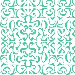 ARABESQUE Mint Green on White