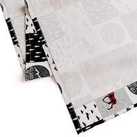 Let's Sleep under the Stars & Moose  patchwork quilt top || buffalo plaid C18BS (90)