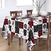 Let's Sleep under the Stars & Moose  patchwork quilt top || buffalo plaid C18BS (90)