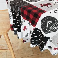 Let's Sleep under the Stars & Moose  patchwork quilt top || buffalo plaid C18BS (90)