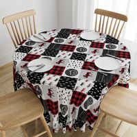 Let's Sleep under the Stars & Moose  patchwork quilt top || buffalo plaid C18BS (90)