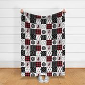 Let's Sleep under the Stars & Moose  patchwork quilt top || buffalo plaid C18BS (90)