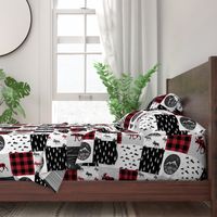 Let's Sleep under the Stars & Moose  patchwork quilt top || buffalo plaid C18BS (90)