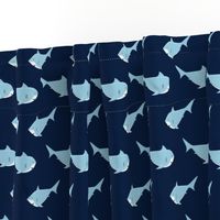 Sharks blue on navy - C18BS