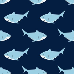 Sharks blue on navy - C18BS