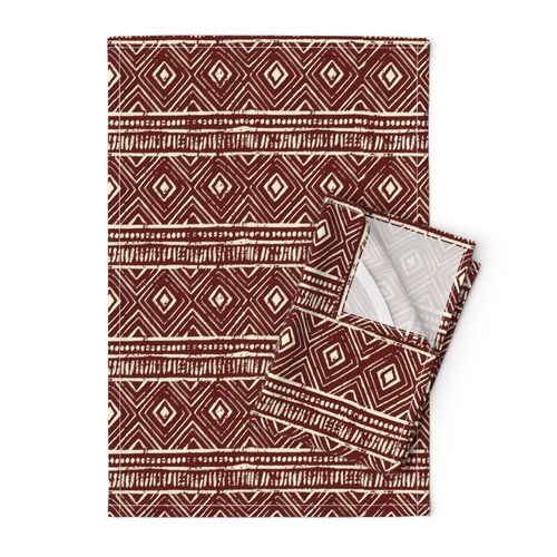 Mud Cloth // Falu Red & Beige // Small