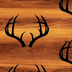 Deer Antlers // Dark Wood Grain // Large
