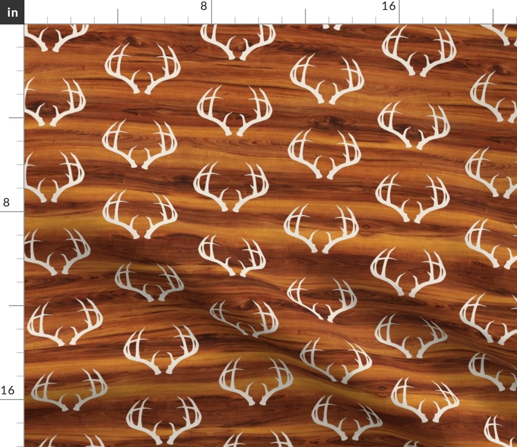 Deer Antlers in Bone // Wood Grain // Small