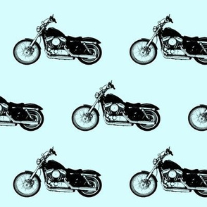 4" Motorcycles on Light Blue 