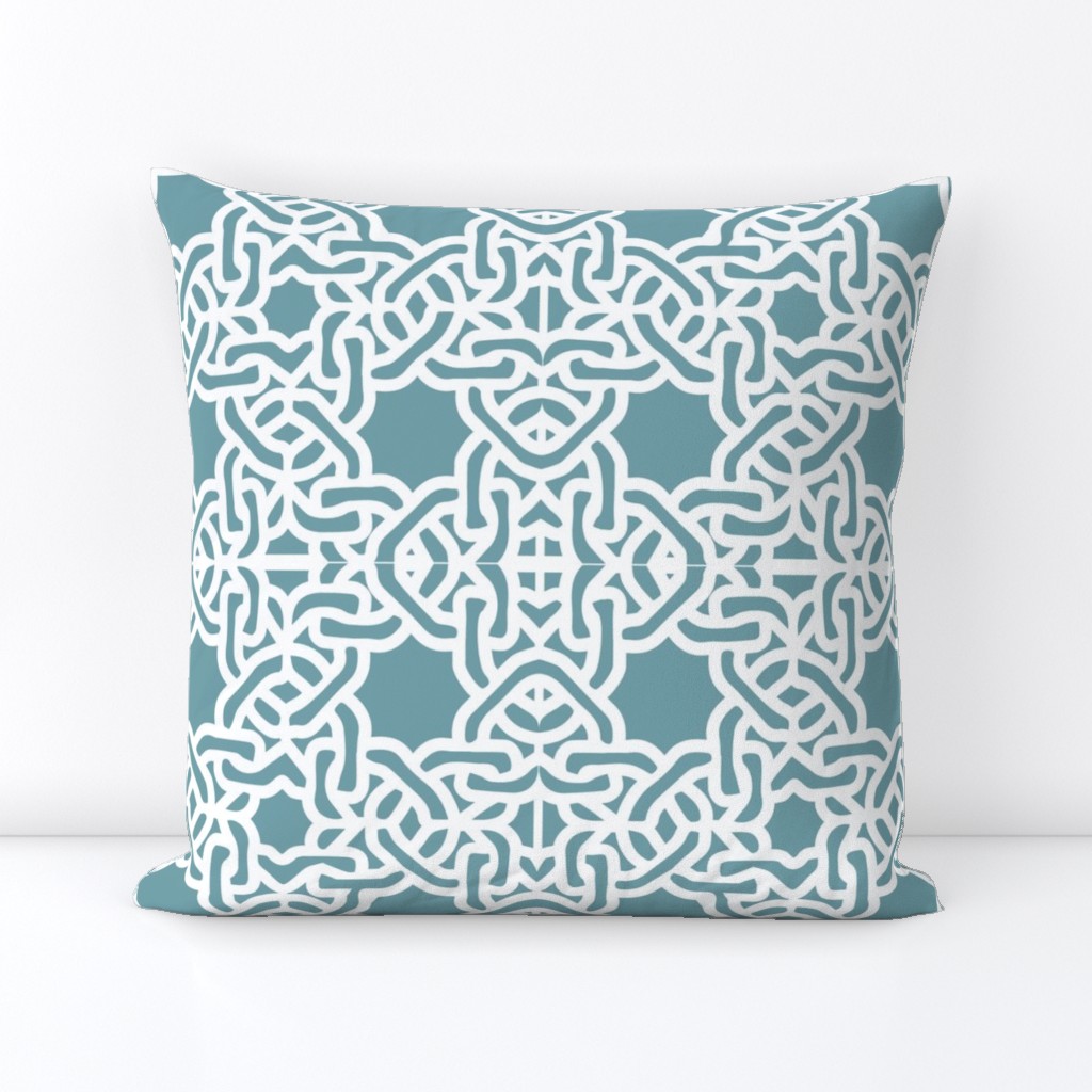 Modern moroccan tile links blue green