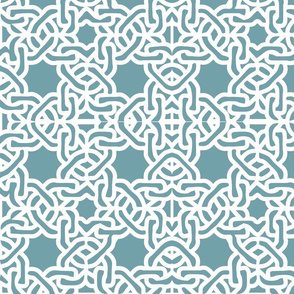 Modern moroccan tile links blue green