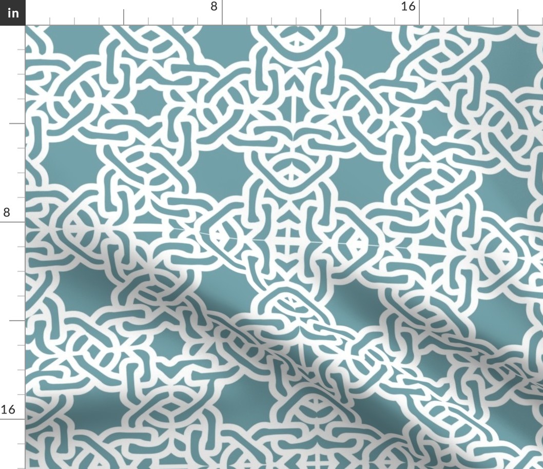 Modern moroccan tile links blue green