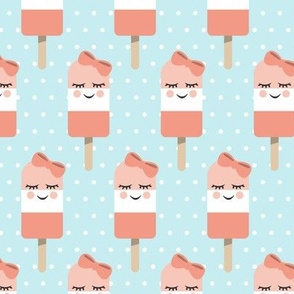 Cute Popsicles - peach with polka dots