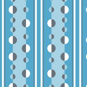 circles and stripes in blue and gray