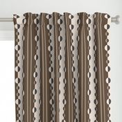 Geometric circles and stripes in brown and tan