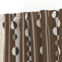 Geometric circles and stripes in brown and tan