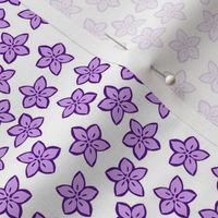 purple flowers on white, cottagecore, cottage core, ditsy
