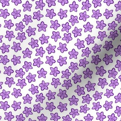 purple flowers on white, cottagecore, cottage core, ditsy