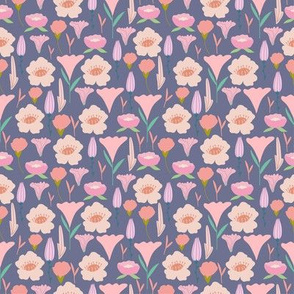 Vintage floral fabric design.