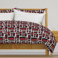 Geometric Rectangles in Black and Red on White