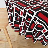 Geometric Rectangles in Black and Red on White