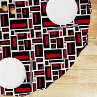 Geometric Rectangles in Black and Red on White