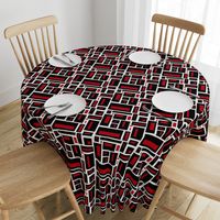 Geometric Rectangles in Black and Red on White