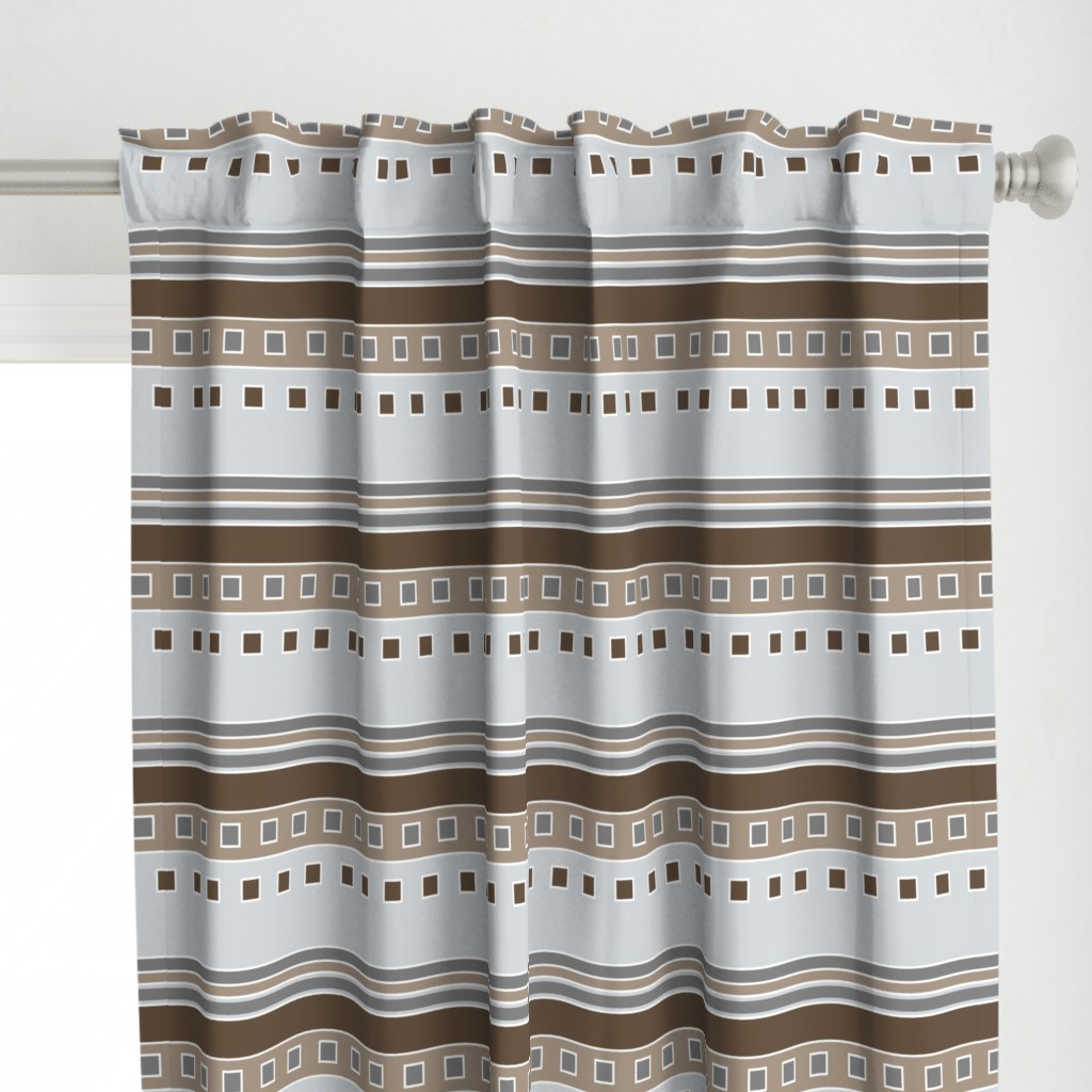 Modern Squares and Stripes in brown and gray