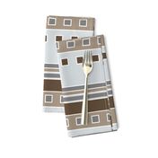 Modern Squares and Stripes in brown and gray