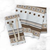 Modern Squares and Stripes in brown and gray