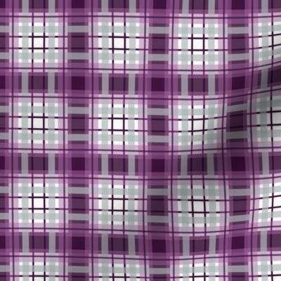 Plaid in mauve pink, purple, fuchsia and gray