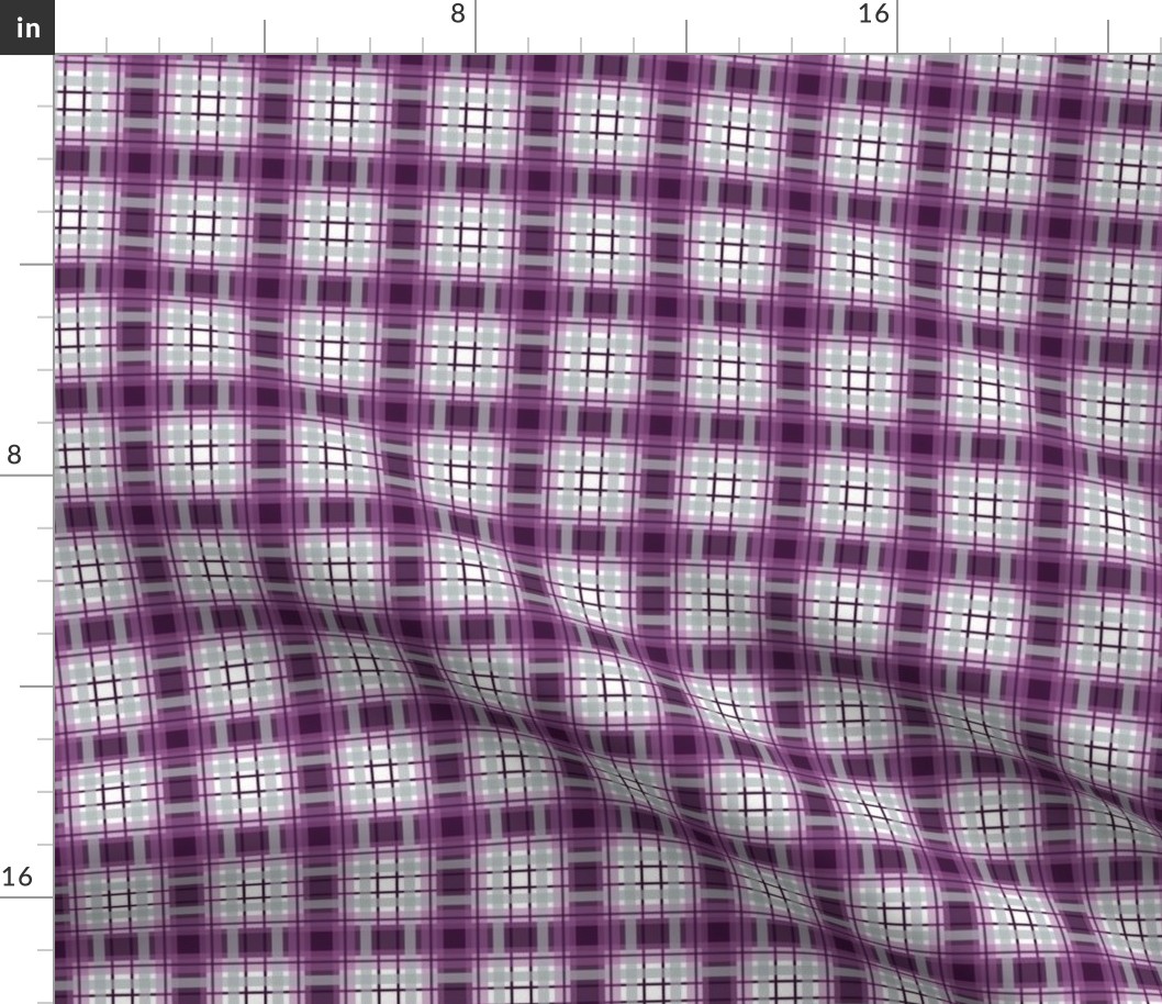 Plaid in mauve pink, purple, fuchsia and gray