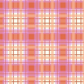 colorful peach, pink and yellow plaid