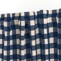 1 inch buffalo checked plaid navy blue and cream