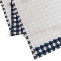 1 inch buffalo checked plaid navy blue and cream