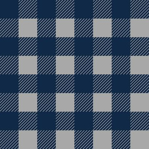 1 inch buffalo checks in navy and gray