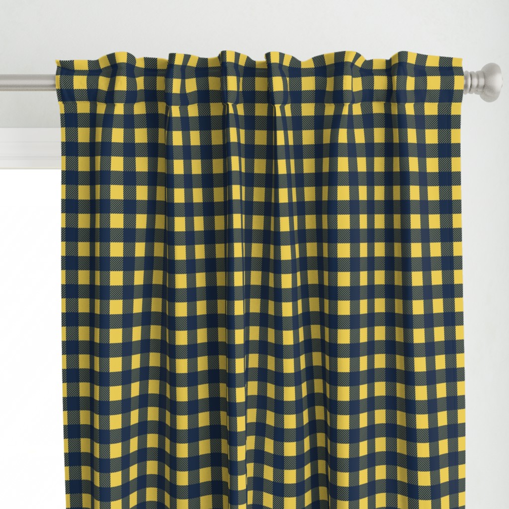 Buffalo Check Plaid 1 inch in navy and yellow