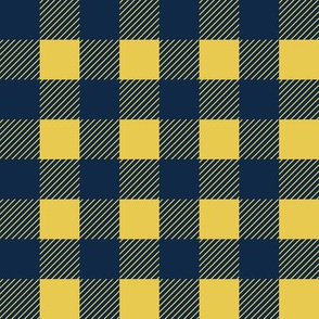 Buffalo Check Plaid 1 inch in navy and yellow