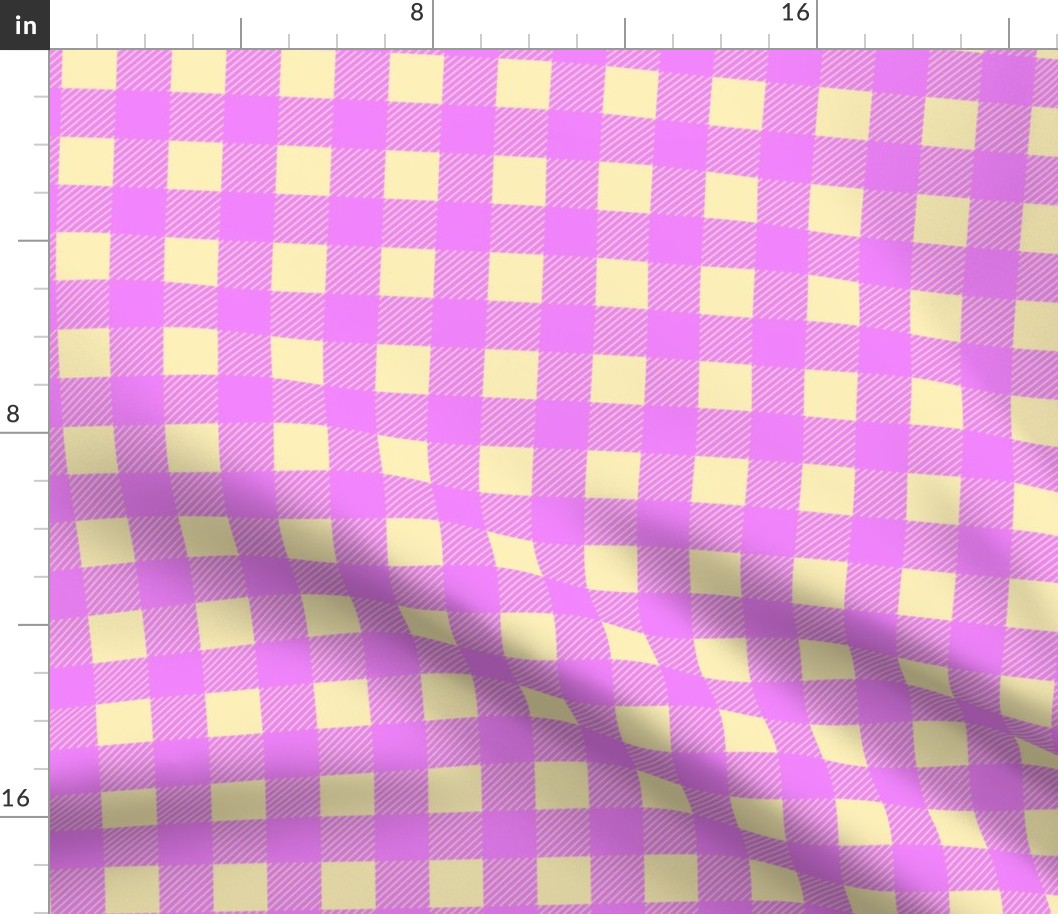 buffalo checks 1 inch in bright pink and yellow