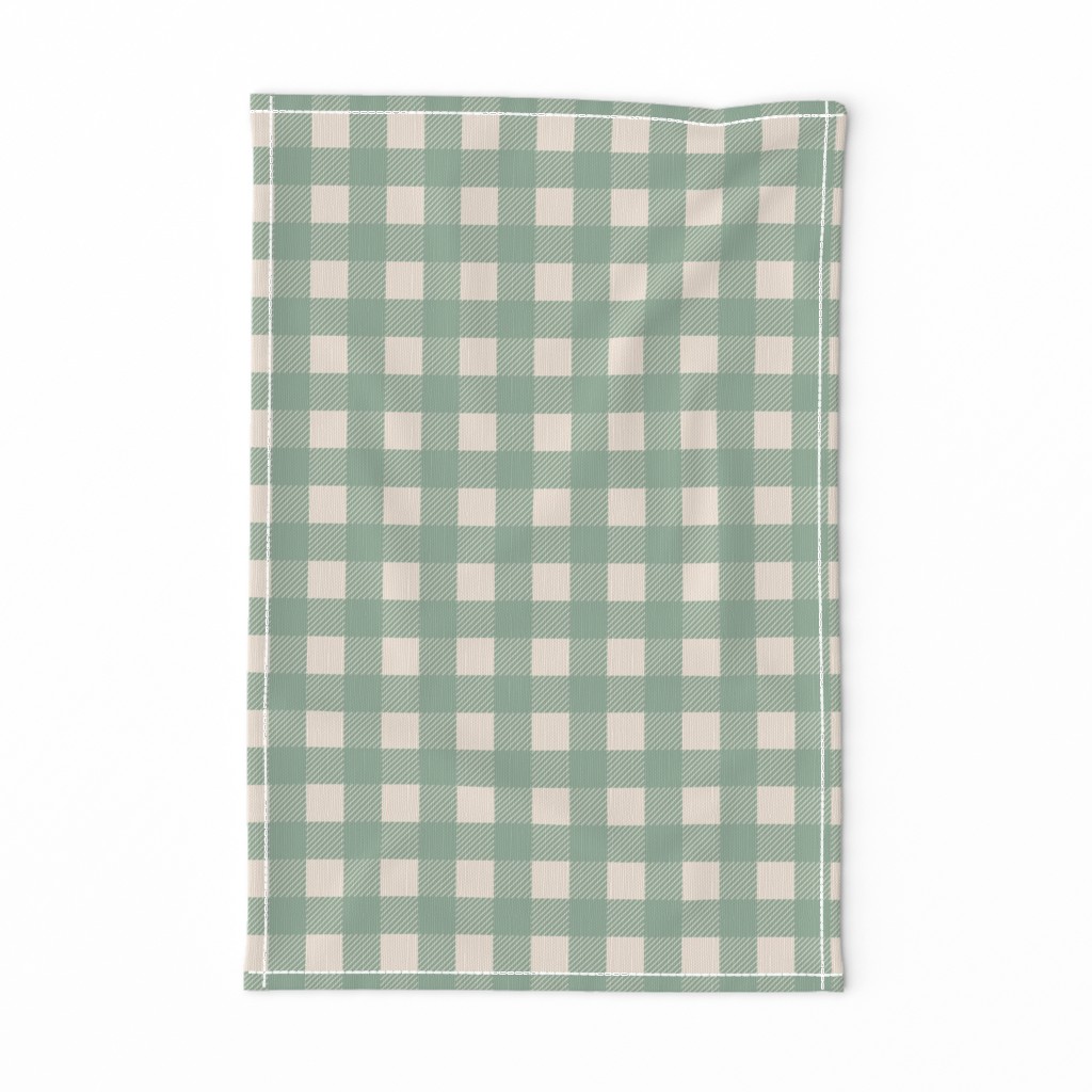 Buffalo Check Plaid in sage green and cream