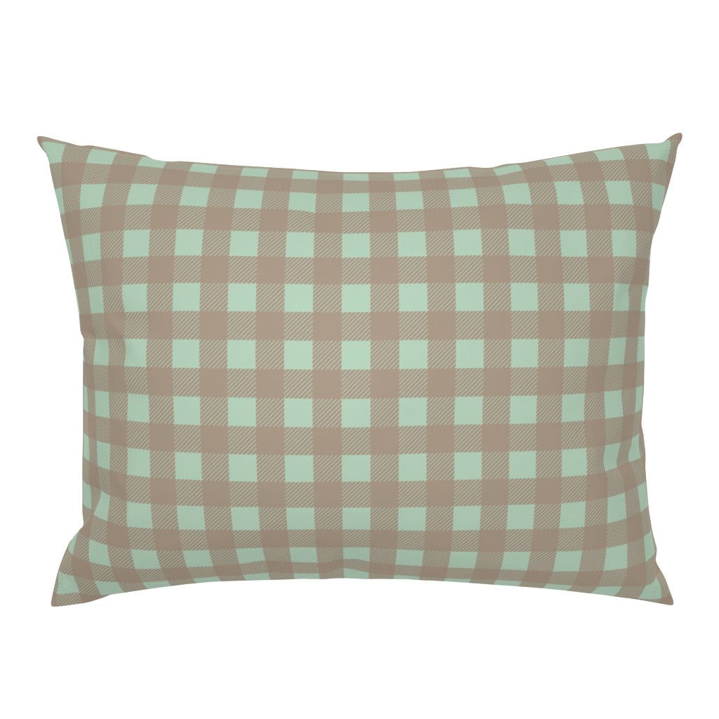 Buffalo checks in tan and sage green 1 inch