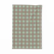 Buffalo checks in tan and sage green 1 inch