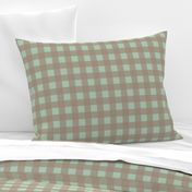 Buffalo checks in tan and sage green 1 inch