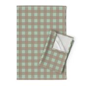 Buffalo checks in tan and sage green 1 inch