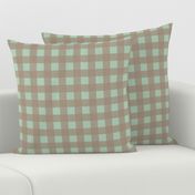 Buffalo checks in tan and sage green 1 inch