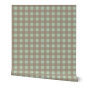 Buffalo checks in tan and sage green 1 inch