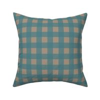 1 inch Buffalo Checks in Teal and Tan