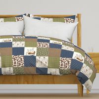 Western//Sleep well little cowboy - wholecloth Cheater quilt Green 