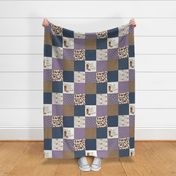 Western//Sleep well little cowgirl - wholecloth cheater quilt purple